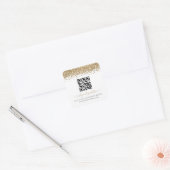 Glitter QR Code Weddenschap Website Vierkante Sticker (Envelop)