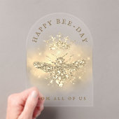 Glitter Queen Bee verjaardagskaart Acryl Uitnodigingen (Insitu (Draagbaar))