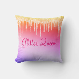 Glitter Queen Hot Pink Sparkles Bling Glam Kussen
