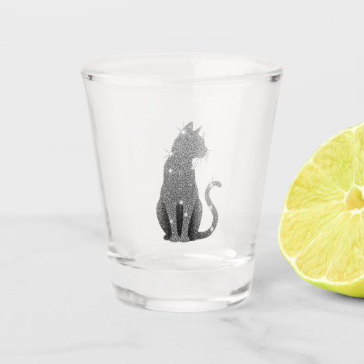 Glitter Queen Kitty shot glass Glas (Voorkant)