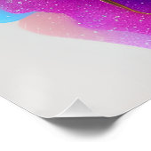 Glitter Queen Rainbow Schattige Haar Zwart Melanin Perfect Poster (Hoek)