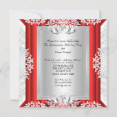 Glitter Quinceanera 15th Birthday Party Red Shoes Kaart (Achterkant)