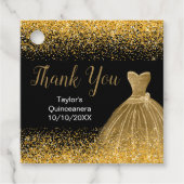 Glitter Quinceanera Bedankjes Labels (Voorkant)