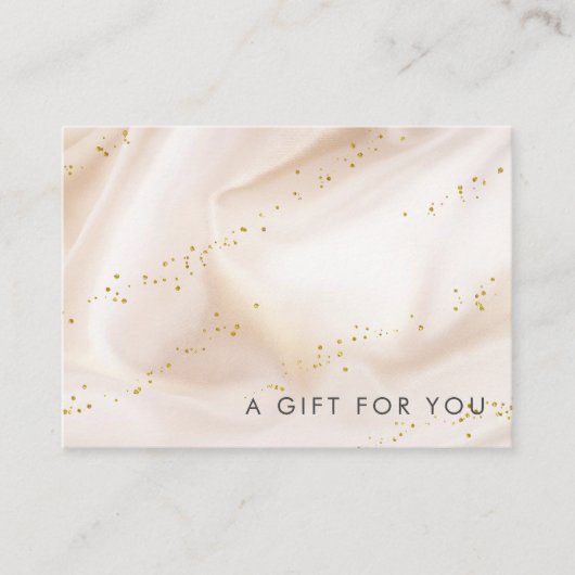 glitter rag satin gold gift visitekaartje (Voorkant)