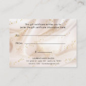 glitter rag satin gold gift visitekaartje (Achterkant)