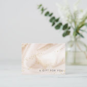 glitter rag satin gold gift visitekaartje (Staand voorkant)