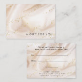 glitter rag satin gold gift visitekaartje (Voorkant / Achterkant)