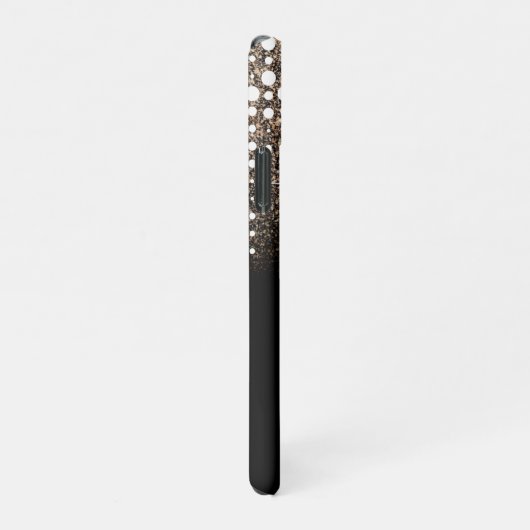 Glitter Rain Golden Sequins Sparkle Black iPhone Hoesje (Rechterkant)