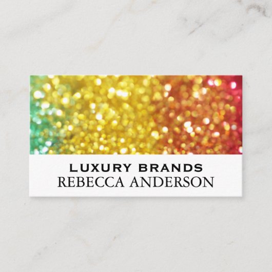 Glitter Rainbow-achtergrond Visitekaartje (Voorkant)