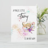 ** Glitter Rainbow Baby Fairy Douche Uitnodiging (Staand voorkant)