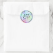 Glitter Rainbow Glam Logo holografisch Ronde Sticker (Tas)