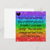 Glitter Rainbow Heart Blank Feestdagenkaart (Voorkant / Achterkant)