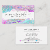 Glitter Rainbow Holographic Bruskes Visitekaartje (Voorkant / Achterkant)