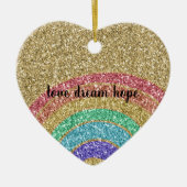 Glitter Rainbow Keramisch Ornament (Voorkant)