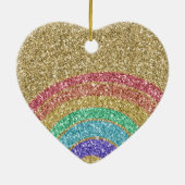 Glitter Rainbow Keramisch Ornament (Achterkant)