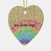 Glitter Rainbow Keramisch Ornament (Links)