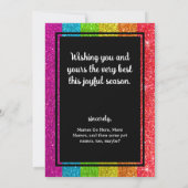 Glitter Rainbow LGBTQ-Feestdagen voor kerstmis Kaart (Achterkant)