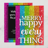 Glitter Rainbow LGBTQ-Feestdagen voor kerstmis Kaart (Voorkant / Achterkant)