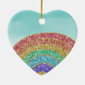 Glitter Rainbow Love Dream Hope Persoonlijk Keramisch Ornament (Achterkant)