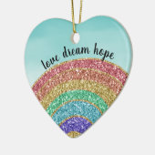Glitter Rainbow Love Dream Hope Persoonlijk Keramisch Ornament (Links)