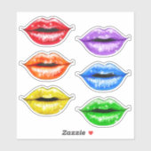 Glitter Rainbow Love Lips Sticker (Vel)