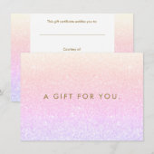 Glitter Rainbow Ombre Gift Certificate (Voorkant / Achterkant)