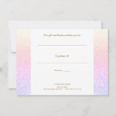 Glitter Rainbow Ombre Gift Certificate (Achterkant)