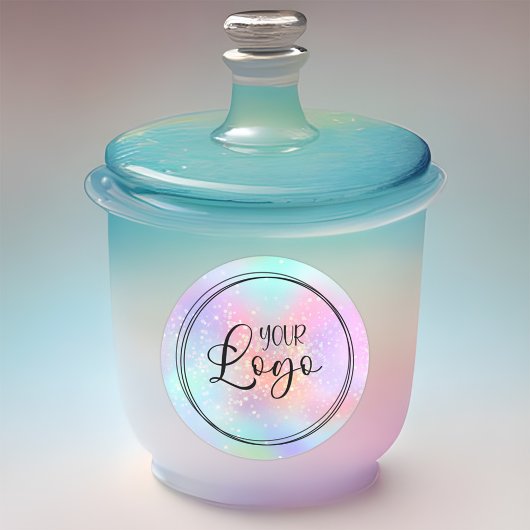 Glitter Rainbow Ombre Glam Logo Ronde Sticker