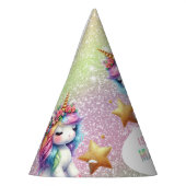 Glitter rainbow unicorn magical  feesthoedjes (Links)