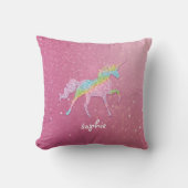 Glitter Rainbow Unicorn Nursery Kussen (Voorkant)