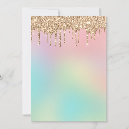 Glitter & Rainbow-Vrijgezellenfeest Invi driven Kaart (Achterkant)