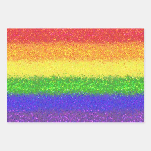 Glitter Rainbow Wrapping Papier Inpakpapier Vel (Voorkant)