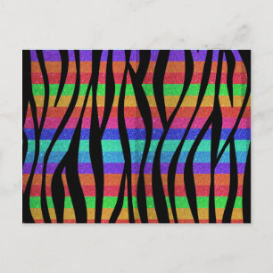 Glitter Rainbow zebrastrepen Briefkaart
