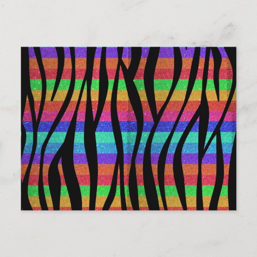 Glitter Rainbow zebrastrepen Briefkaart (Voorkant)