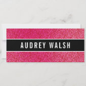 Glitter Raspberry roze luxe Gift Certificate Kaart (Voorkant)