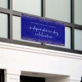 Glitter Red Blue Independence Day jul. Spandoek (Buitenkant Gebouw)