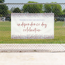 Glitter Red Blue Welcome Independence Day op 4 jul Spandoek