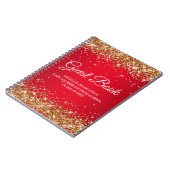 Glitter Red Glam Gradient Afstuderen Guest Notitieboek (Linkerzijde)
