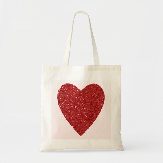 Glitter Red Heart Wedding Tote Bag (Voorkant)