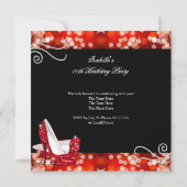 Glitter Red High Heels Diamonds zaterdag Kaart (Achterkant)