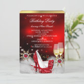 Glitter Red High Hiel Shoes Silver Gold Champagne Kaart (Staand voorkant)