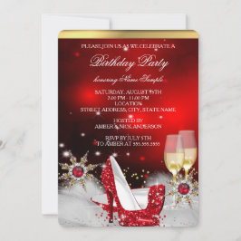 Glitter Red High Hiel Shoes Silver Gold Champagne Kaart