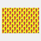 Glitter Red Hot Pepper Diva Geel Inpakpapier Vel (Voorkant)