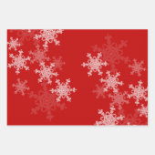 Glitter Red Indigo Golden Snowflakes Kerstmis Inpakpapier Vel (Voorkant)