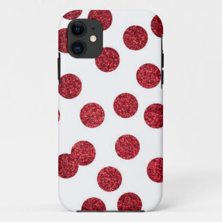 Glitter Red iPhone Case (Polka-stippen)