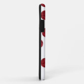 Glitter Red iPhone Case (Polka-stippen) (Achterkant/rechts)