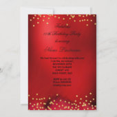 Glitter Red op hoog niveau - Birthday Gold Black Kaart (Achterkant)