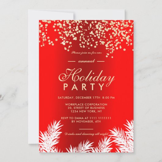 Glitter Red Pines winter feestdag Kaart (Voorkant)