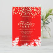 Glitter Red Pines winter feestdag Kaart (Staand voorkant)