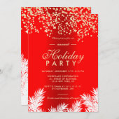 Glitter Red Pines winter feestdag Kaart (Voorkant / Achterkant)